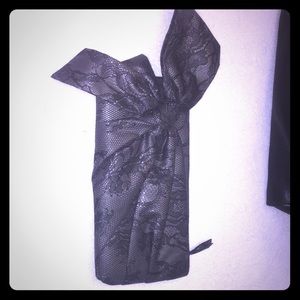 Valentino Black lace design evening clutch